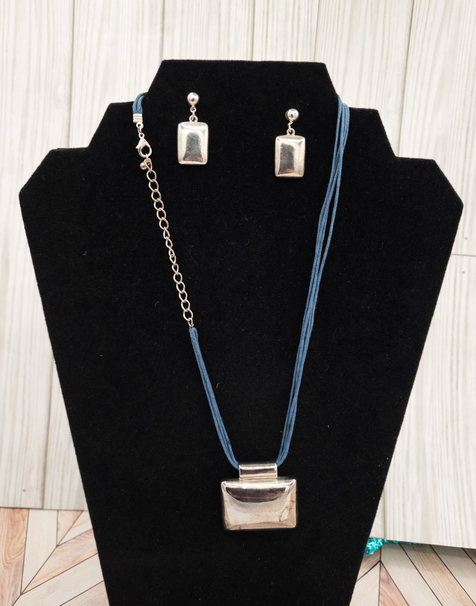 Sterling Silver Charm Necklace and Earring Set