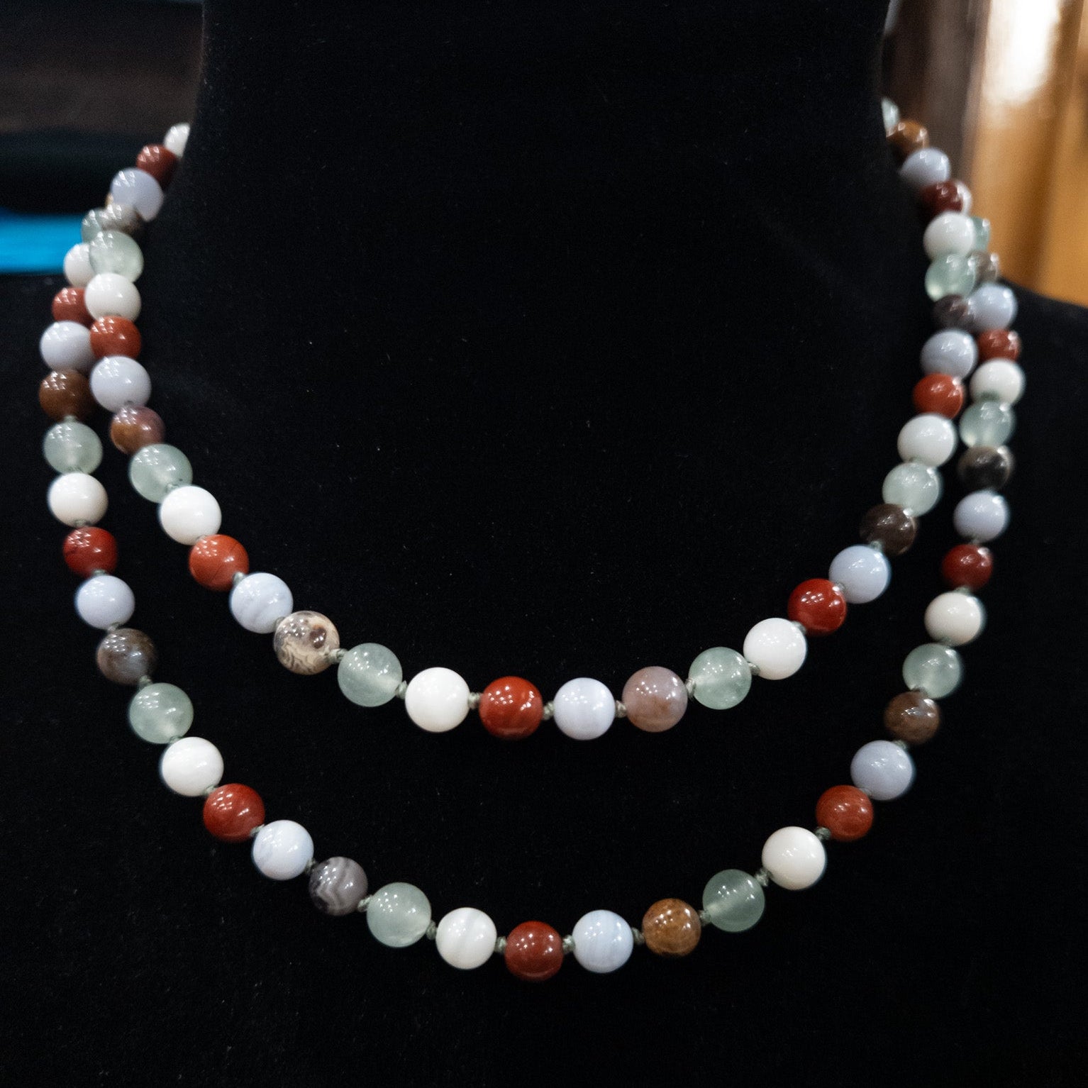 Healing Crystal Agate and Jasper Beaded Necklace