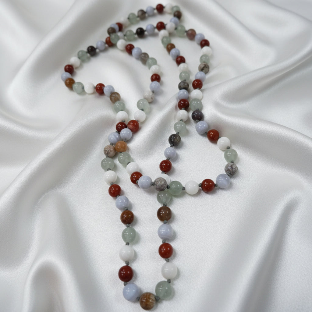 Healing Crystal Agate and Jasper Beaded Necklace
