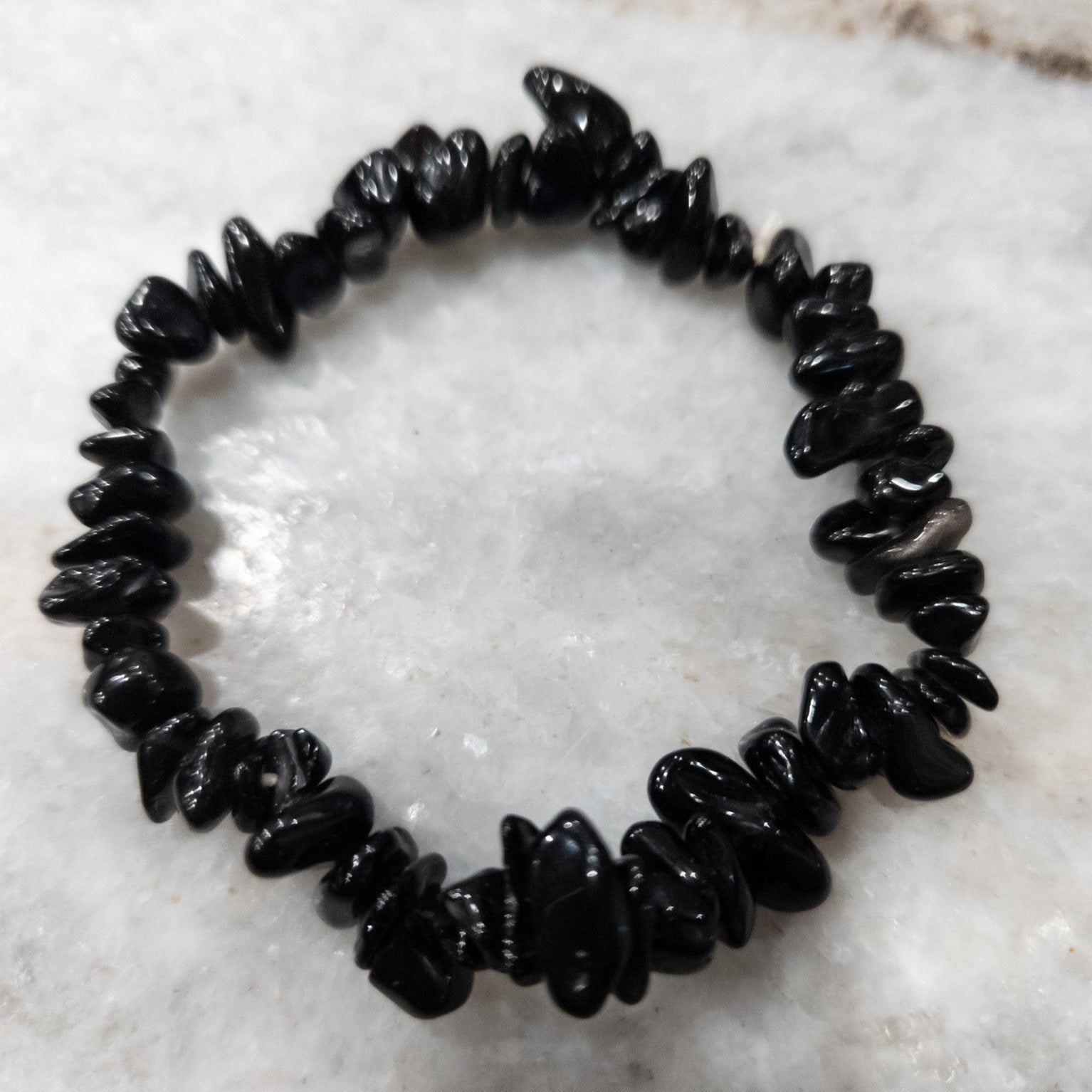 Black Onyx Beaded Stretchy Bracelet