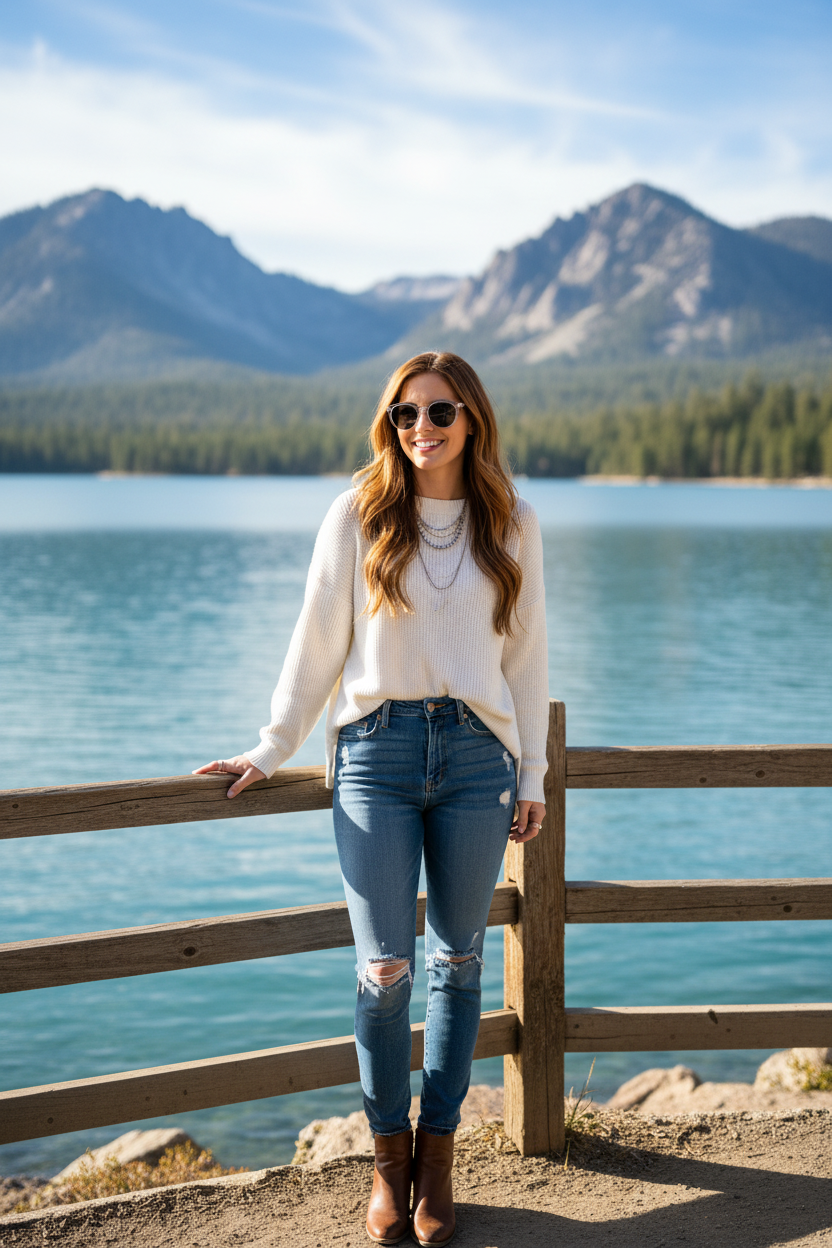 CaliBlue Clear Frame Brown Stripe Arms Sunglasses