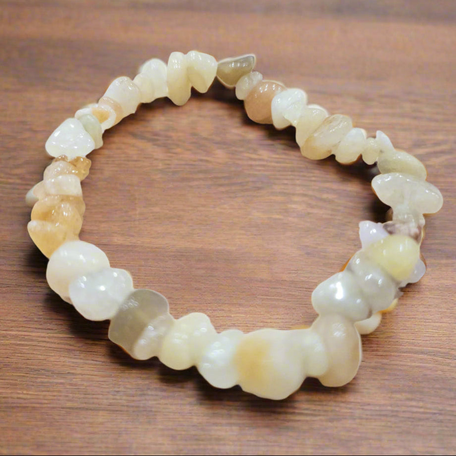 Topaz Stone Beaded Stretchy Bracelet