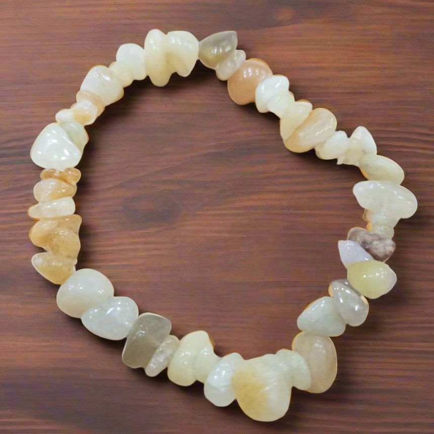 Topaz Stone Beaded Stretchy Bracelet
