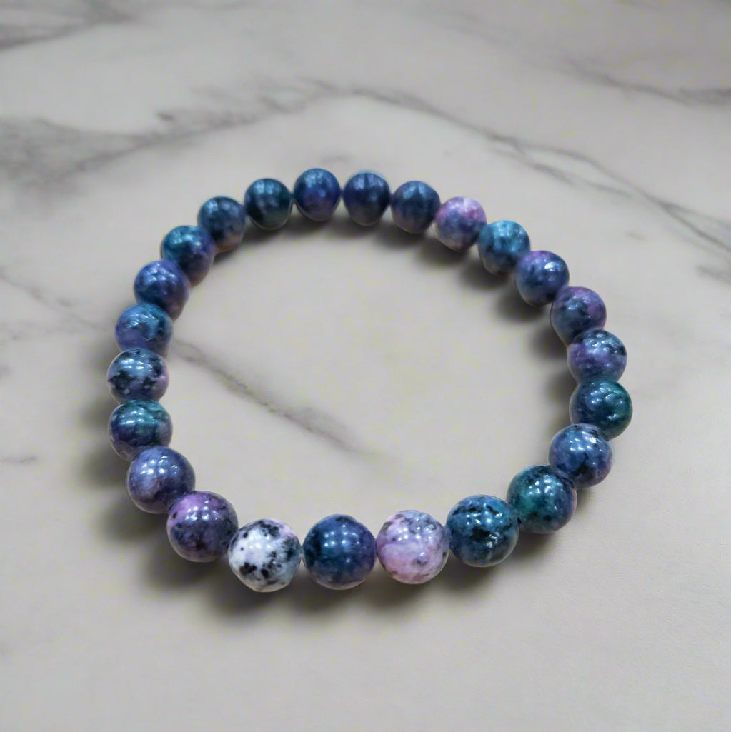 Ruby Zoisite Stone Beaded Stretchy Bracelet