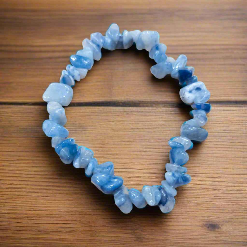 Blue Aventurine Stone Beaded Stretchy Bracelet