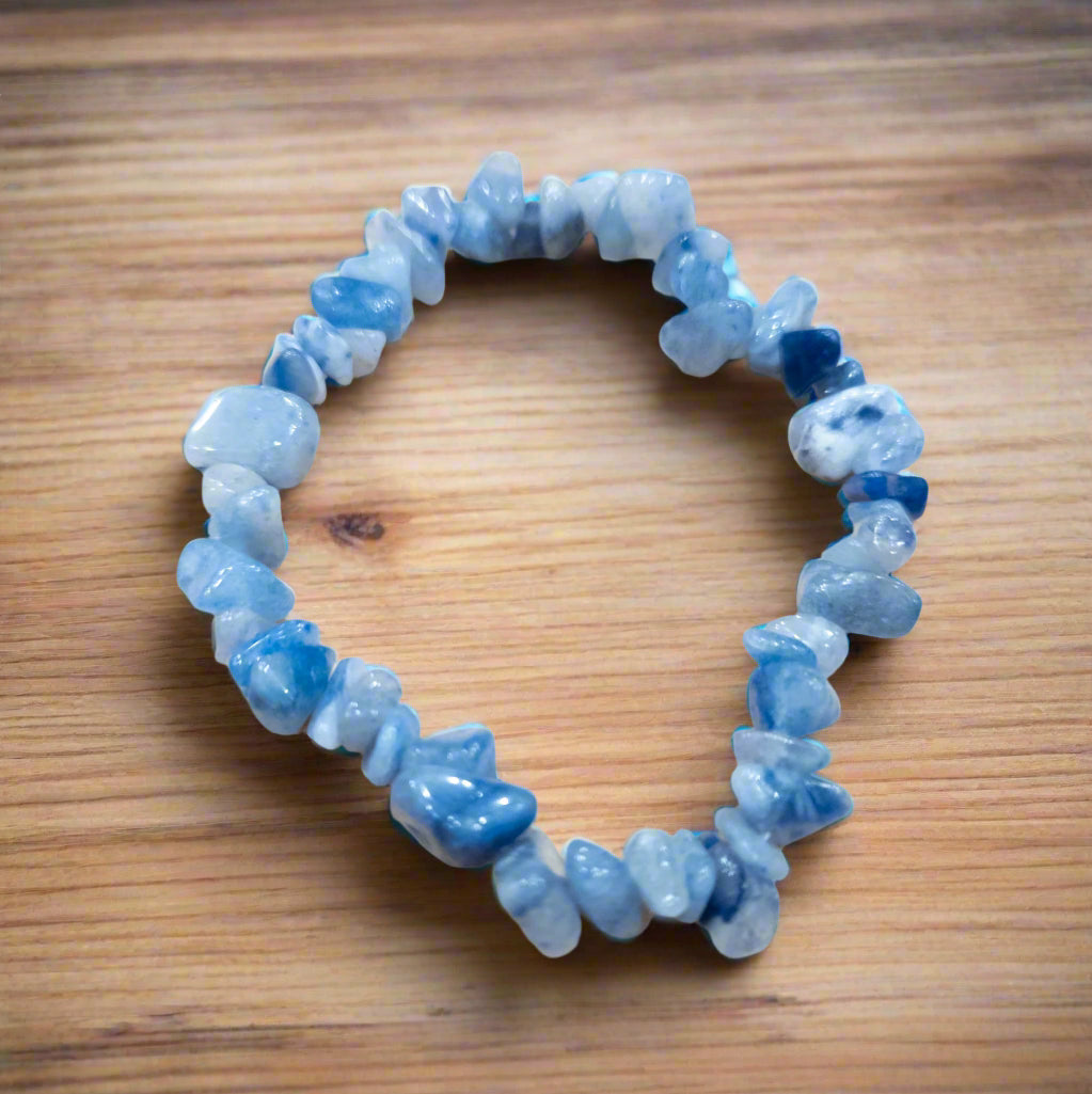 Blue Aventurine Stone Beaded Stretchy Bracelet
