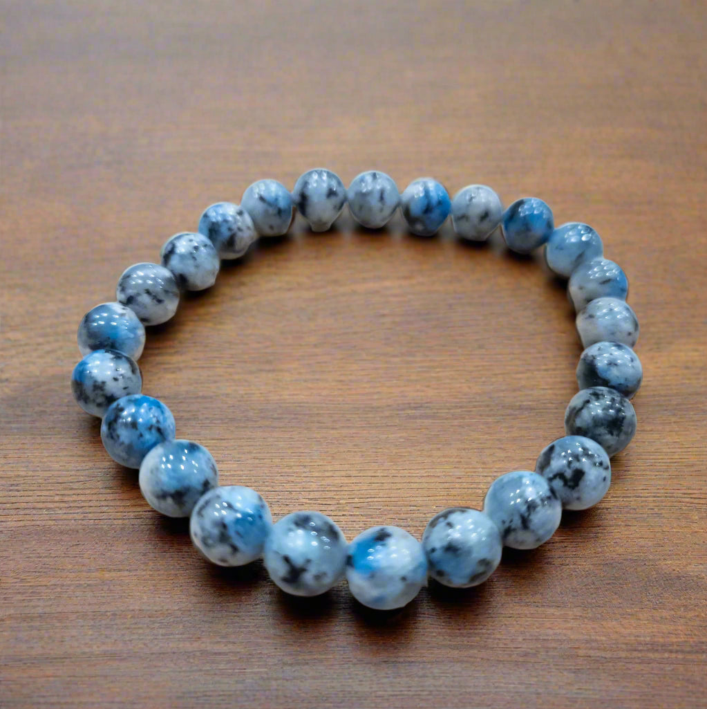 Blue K2 Jasper Beaded Stretchy Bracelet