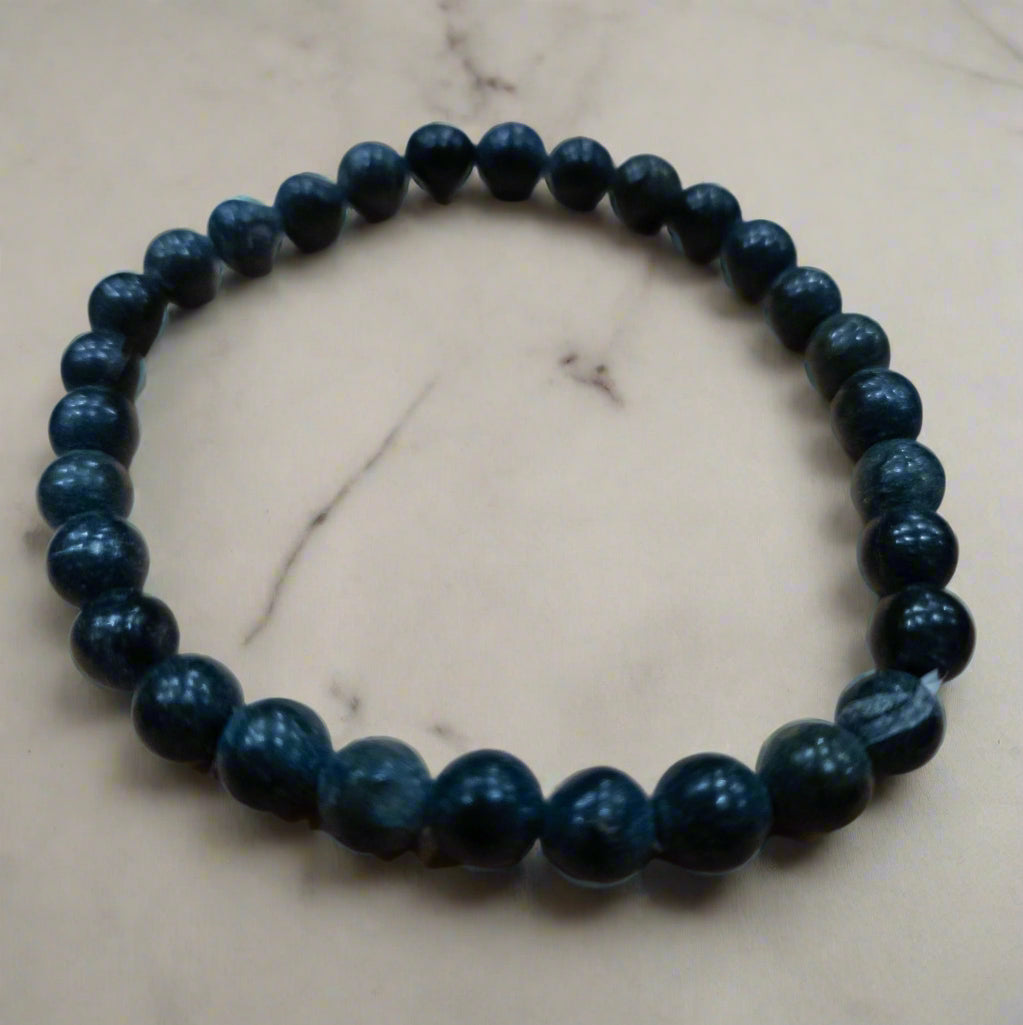 Seraphinite Stone Beaded Stretchy Bracelet