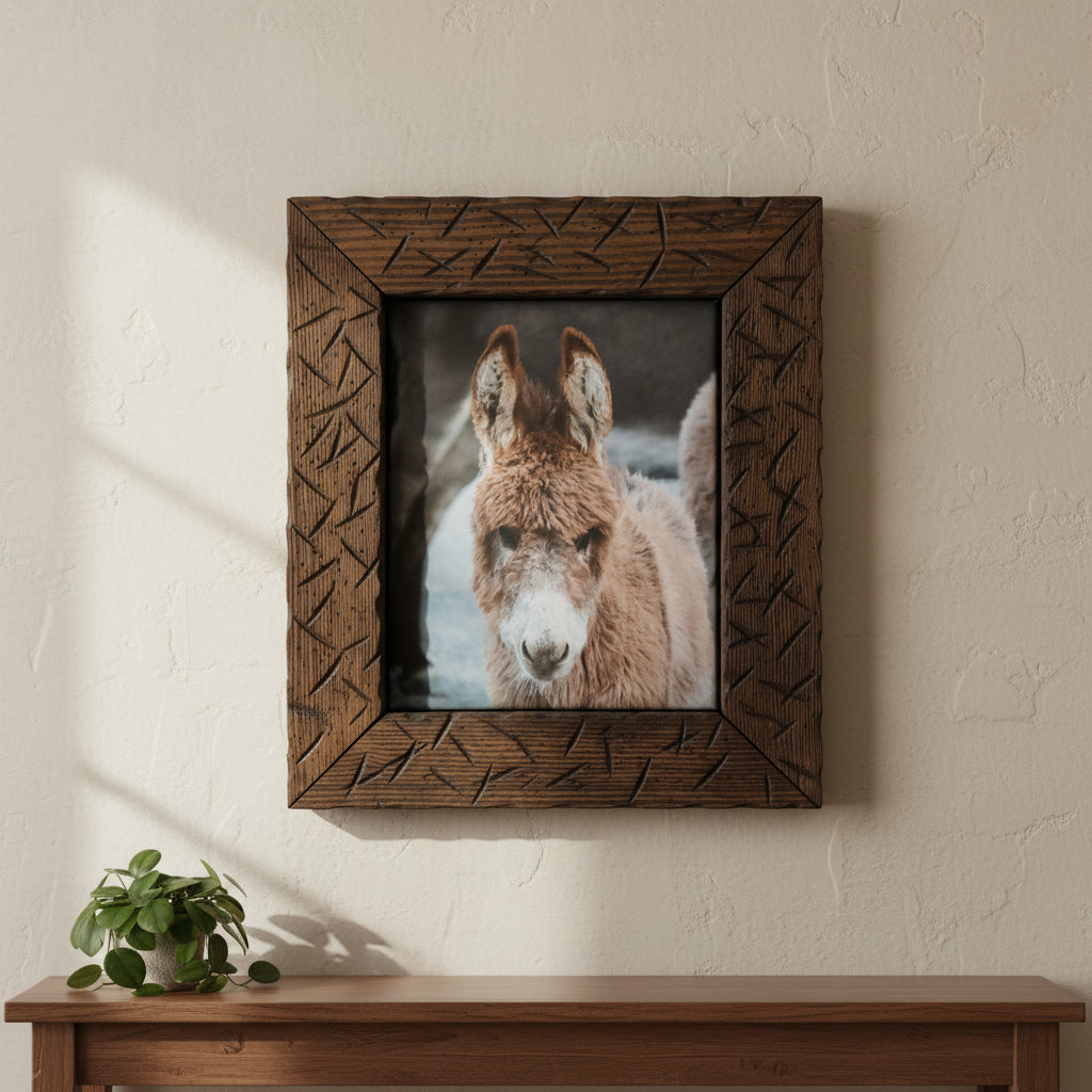 Original Framed Photo of a Young Burro in Big Bear California