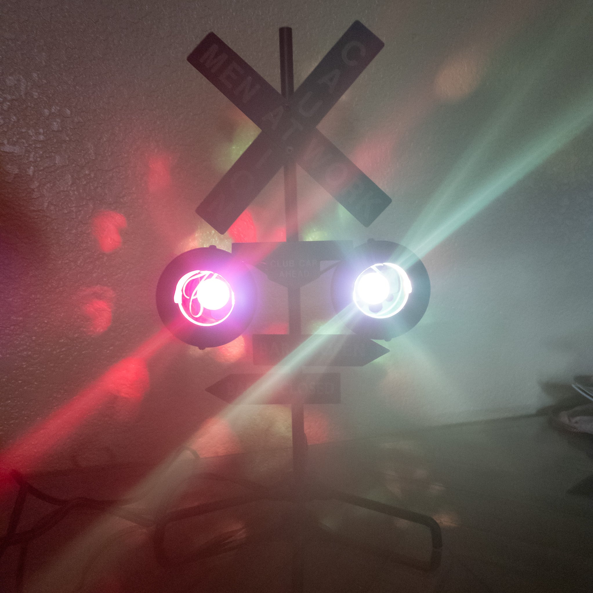 Vintage "Caution Men at Work Bar is Open/Closed" Red and Green Lights