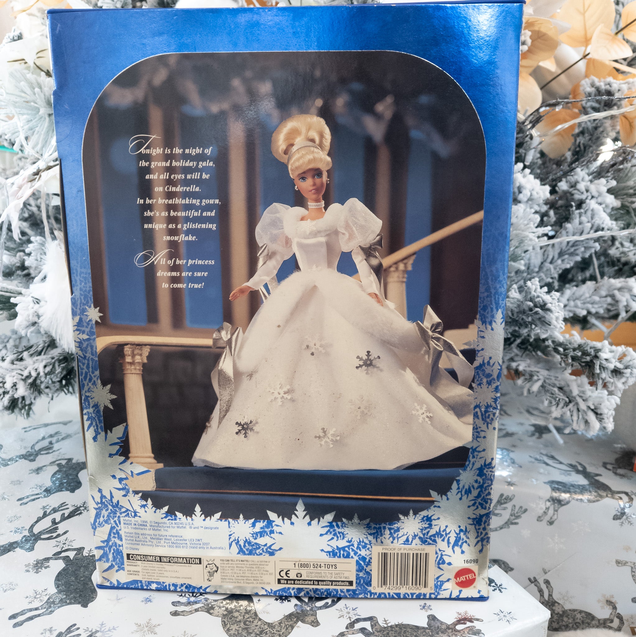 Vintage 1996 Special Edition Holiday Princess Walt Disney's Cinderella By Mattel