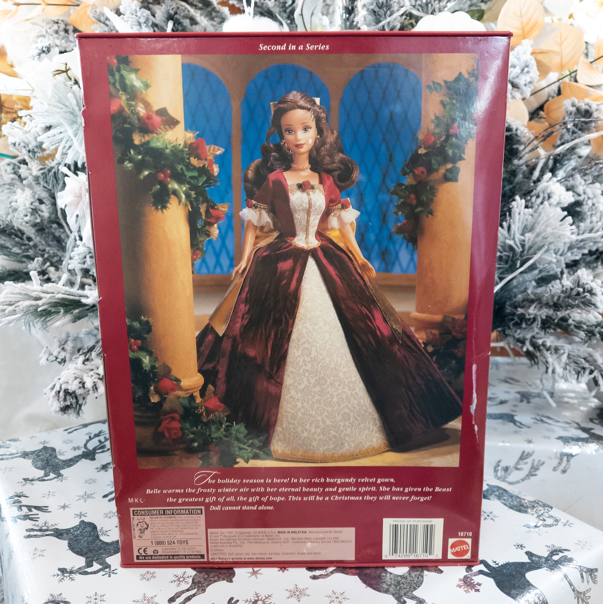 Vintage 1997 Special Edition Holiday Princess Walt Disney's Belle By Mattel