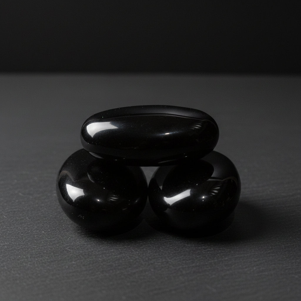 Black Obsidian Palm Stones