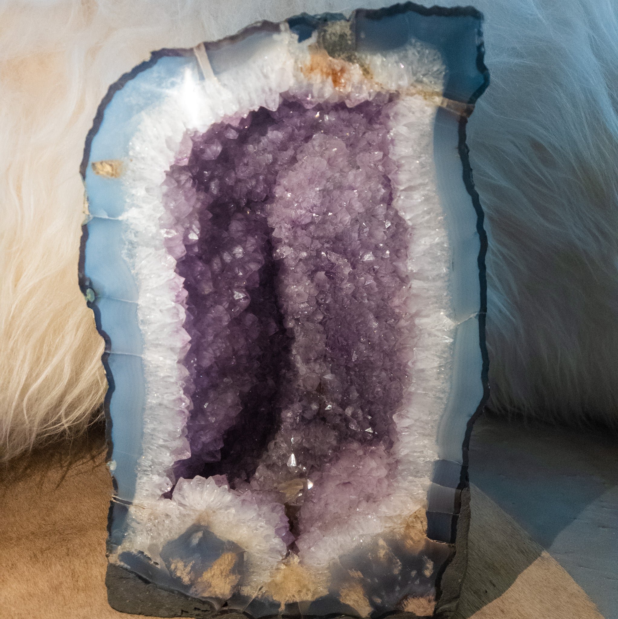 Large Natural Amethyst Geode Crystal Quartz Cluster 13.5-inch 29 lbs.
