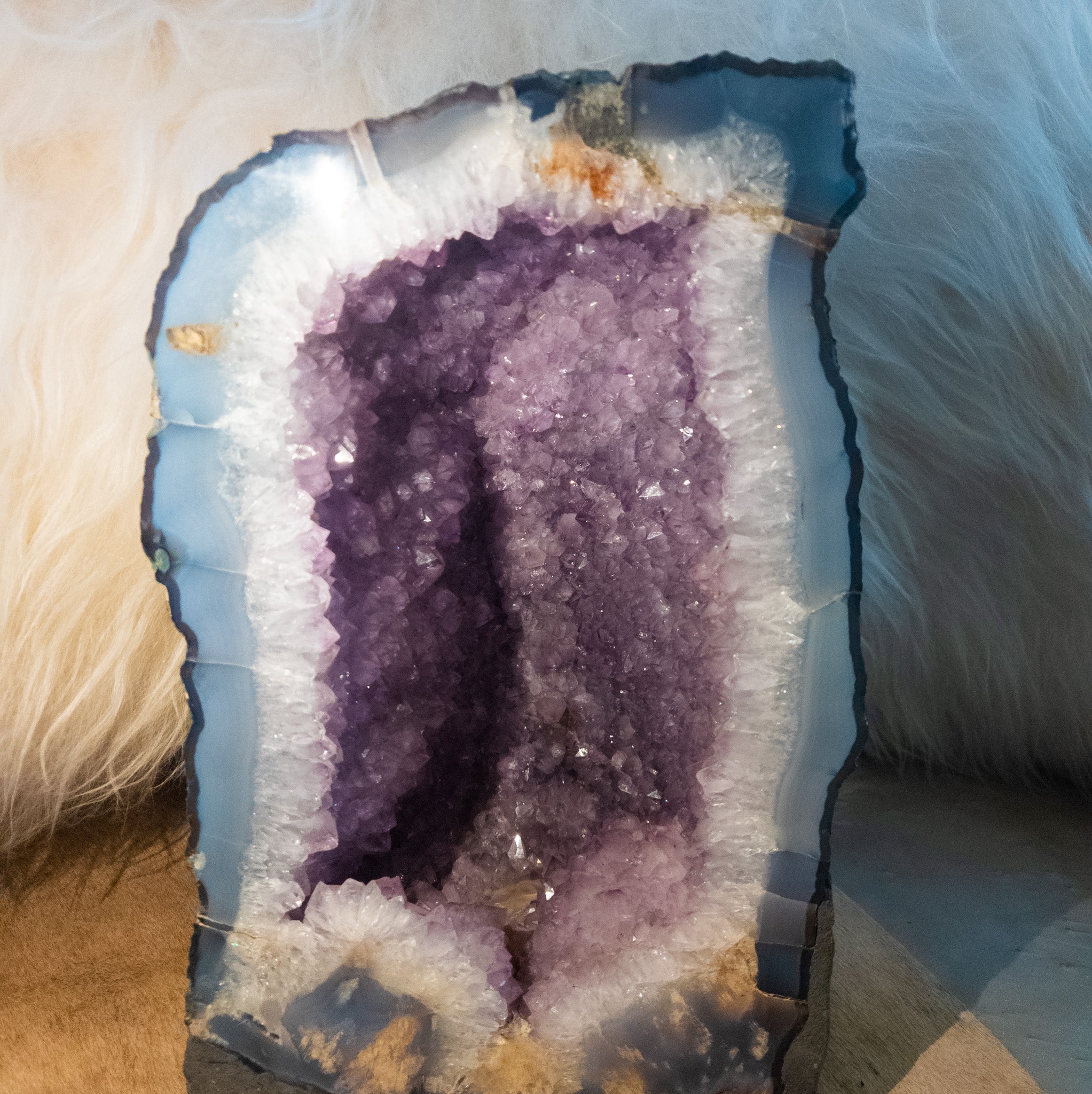 Large Natural Amethyst Geode Crystal Quartz Cluster 13.5-inch 29 lbs.