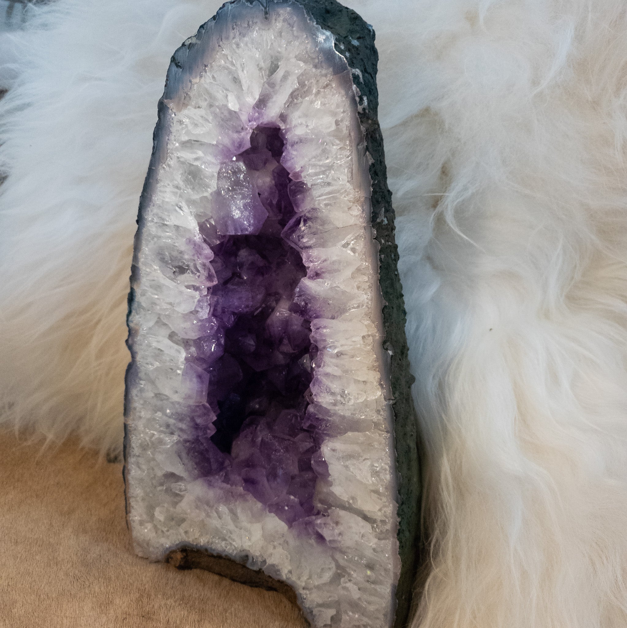Large Natural Amethyst Geode Crystal Quartz Cluster 13-inches Tall 22.5 lbs.