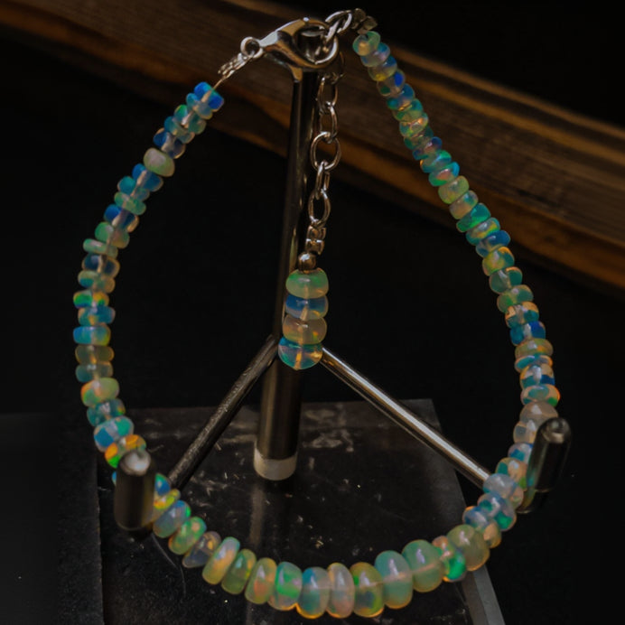 Ethiopian Opal Gemstone Bead Bracelet