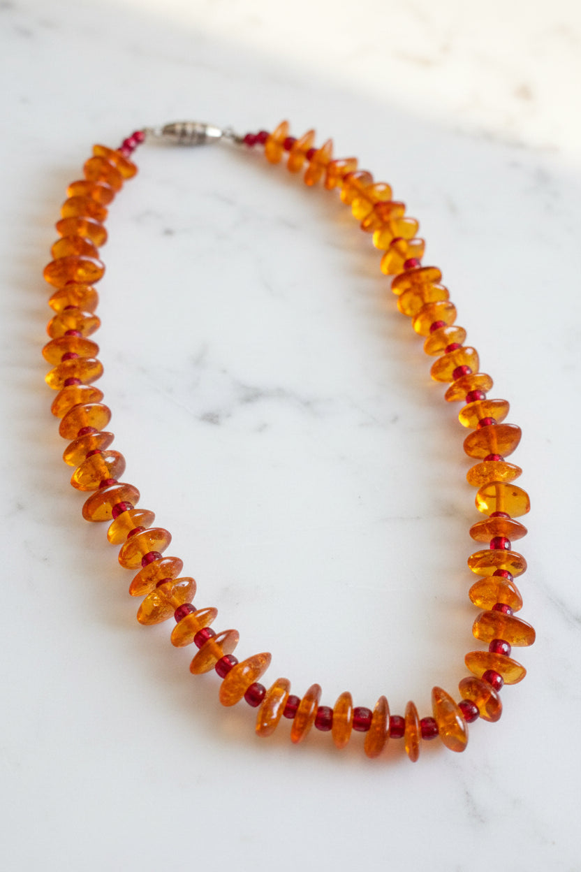 Orange Beaded Necklace