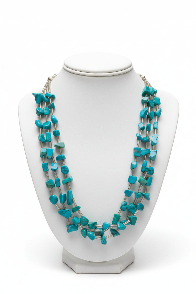 Unique Three-Layered Turquoise Necklace