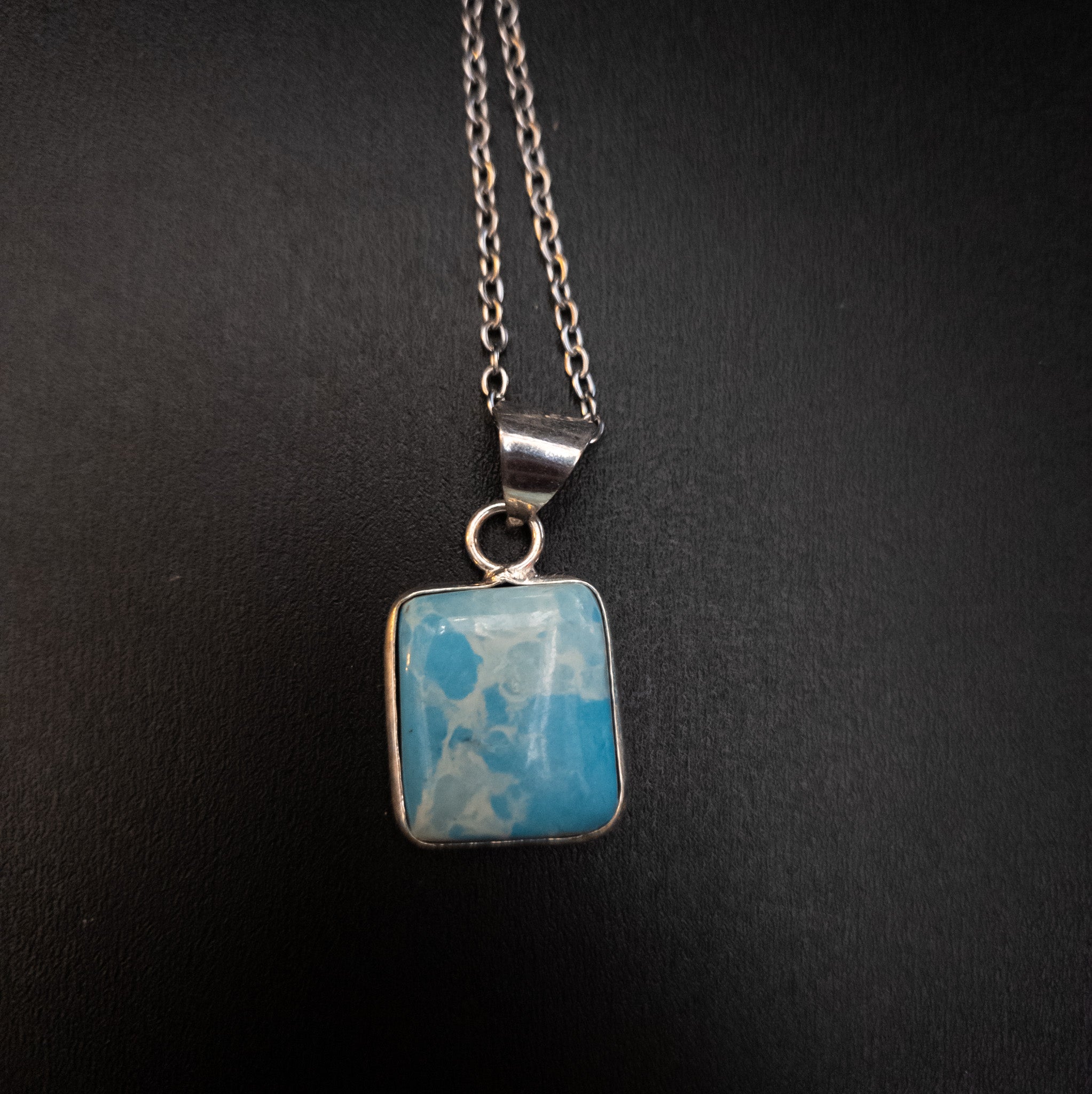 Natural Lamair Silver Plated Pendent on a Chain Necklace