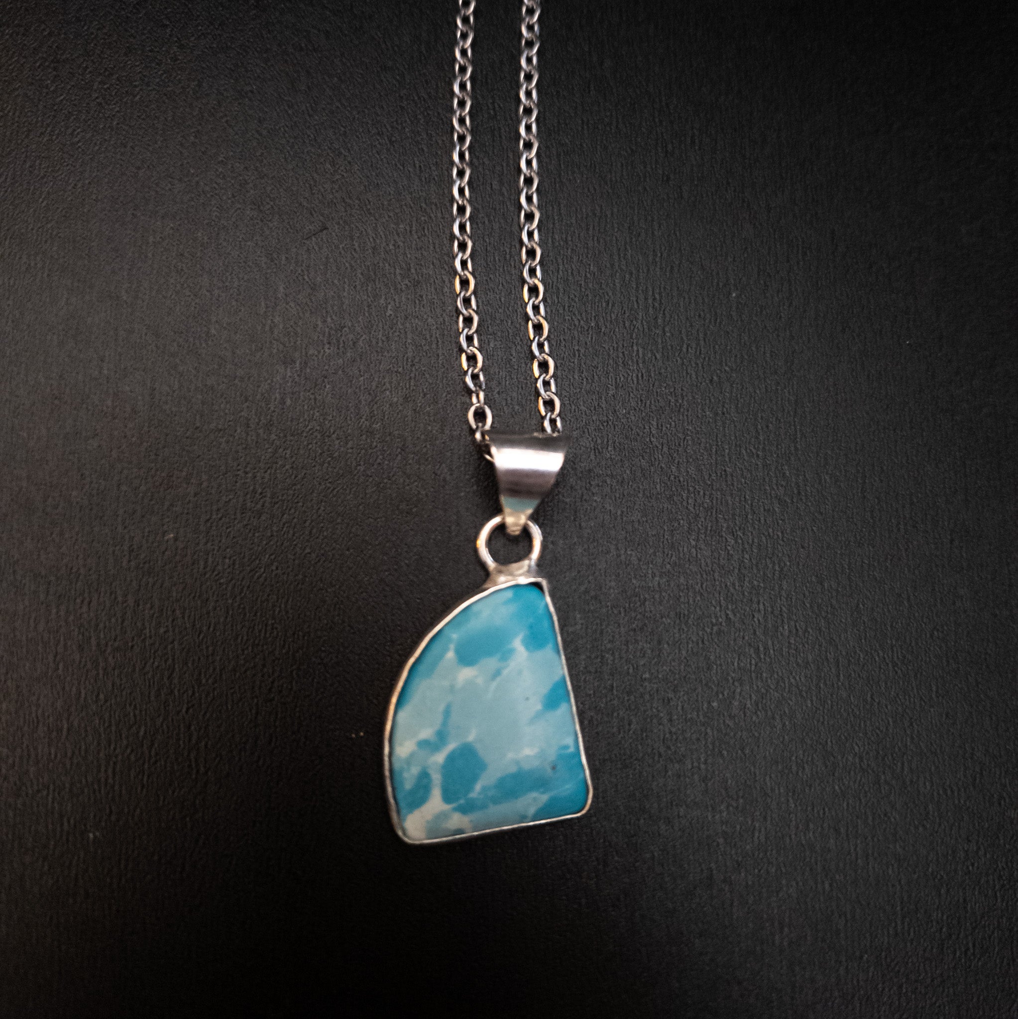 Natural Lamair Silver Plated Pendent on a Chain Necklace