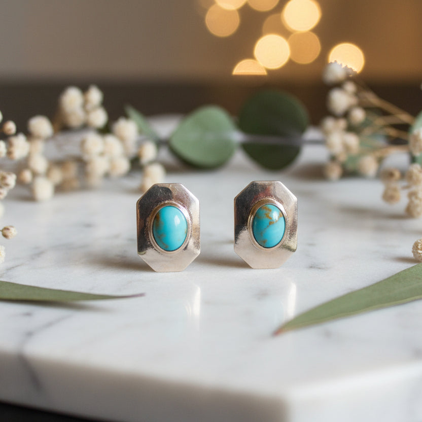 Turquoise Sterling Silver Stud Earrings