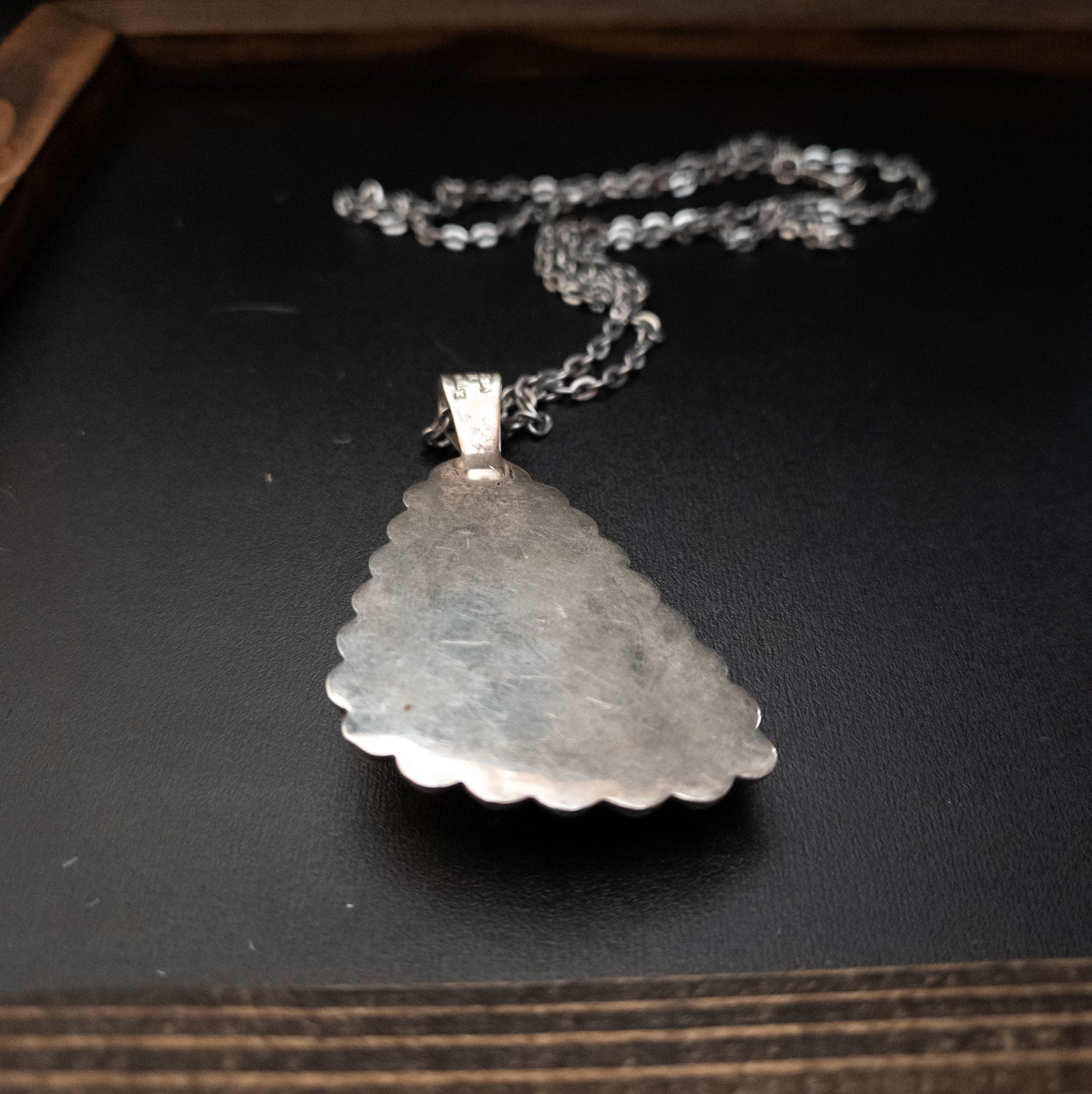 Beautiful Larimar Stone 925 Silver Pendent on a Chain Made in Mexico