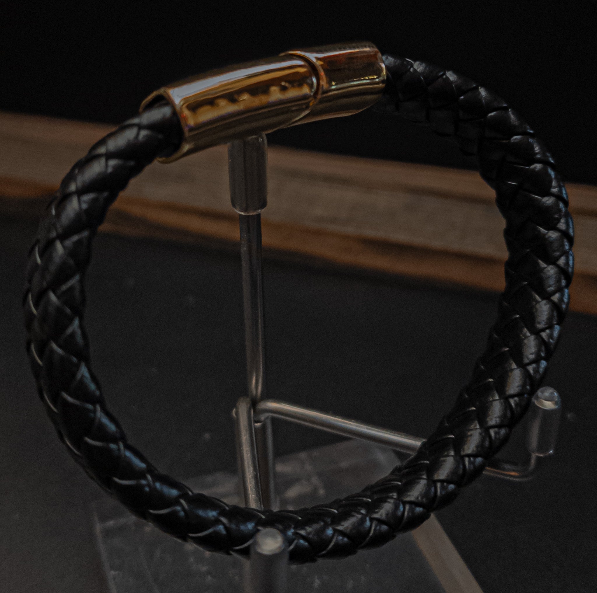 Diamond Tuck Design Braided Bracelet with Magnetic Closure