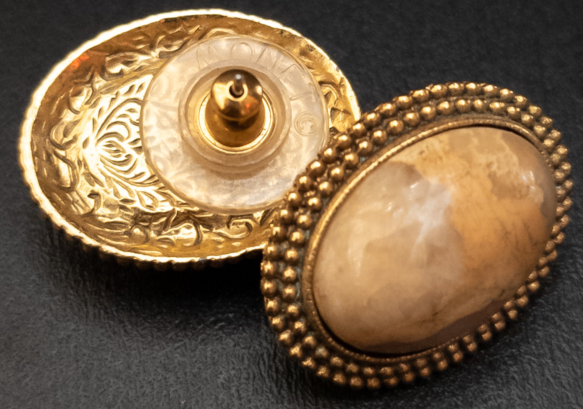 Fashionable Vintage Marble Stud Earrings