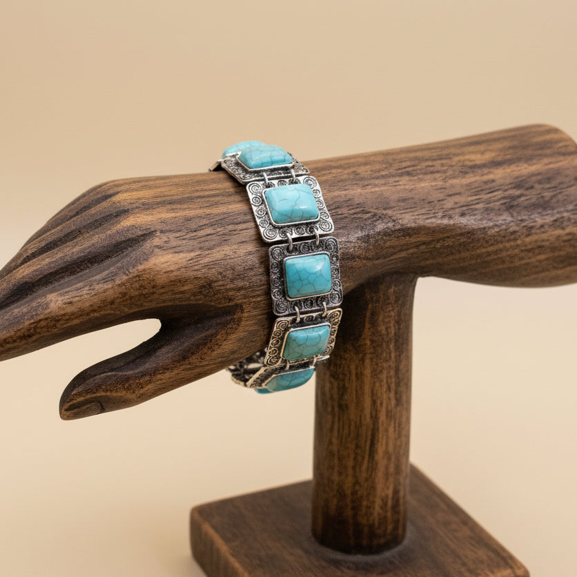 Fashion Jewelry Faux Turquoise Toggle Bracelet