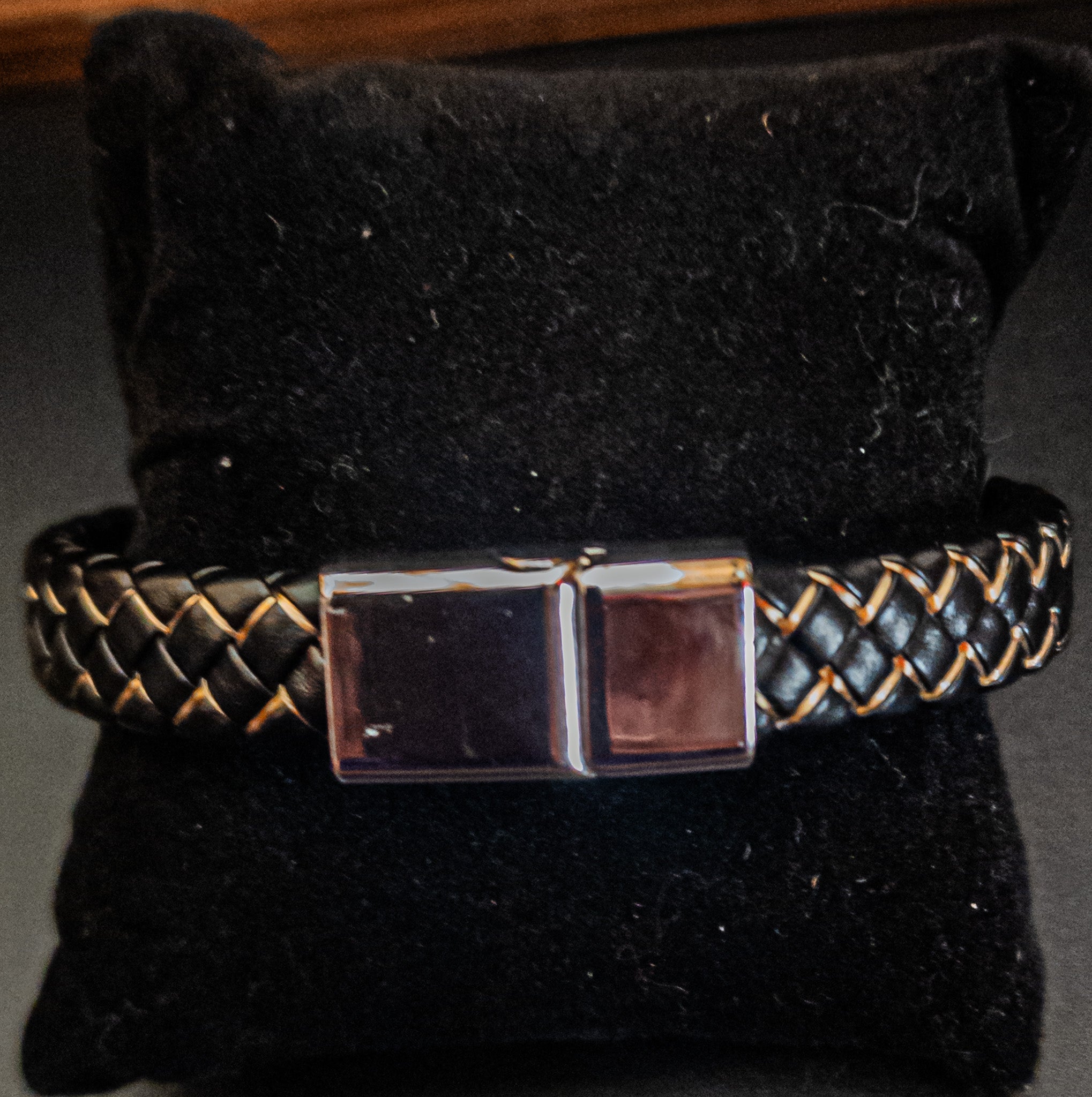 Diamond Tuck Design Braided Bracelet with Magnetic Closure