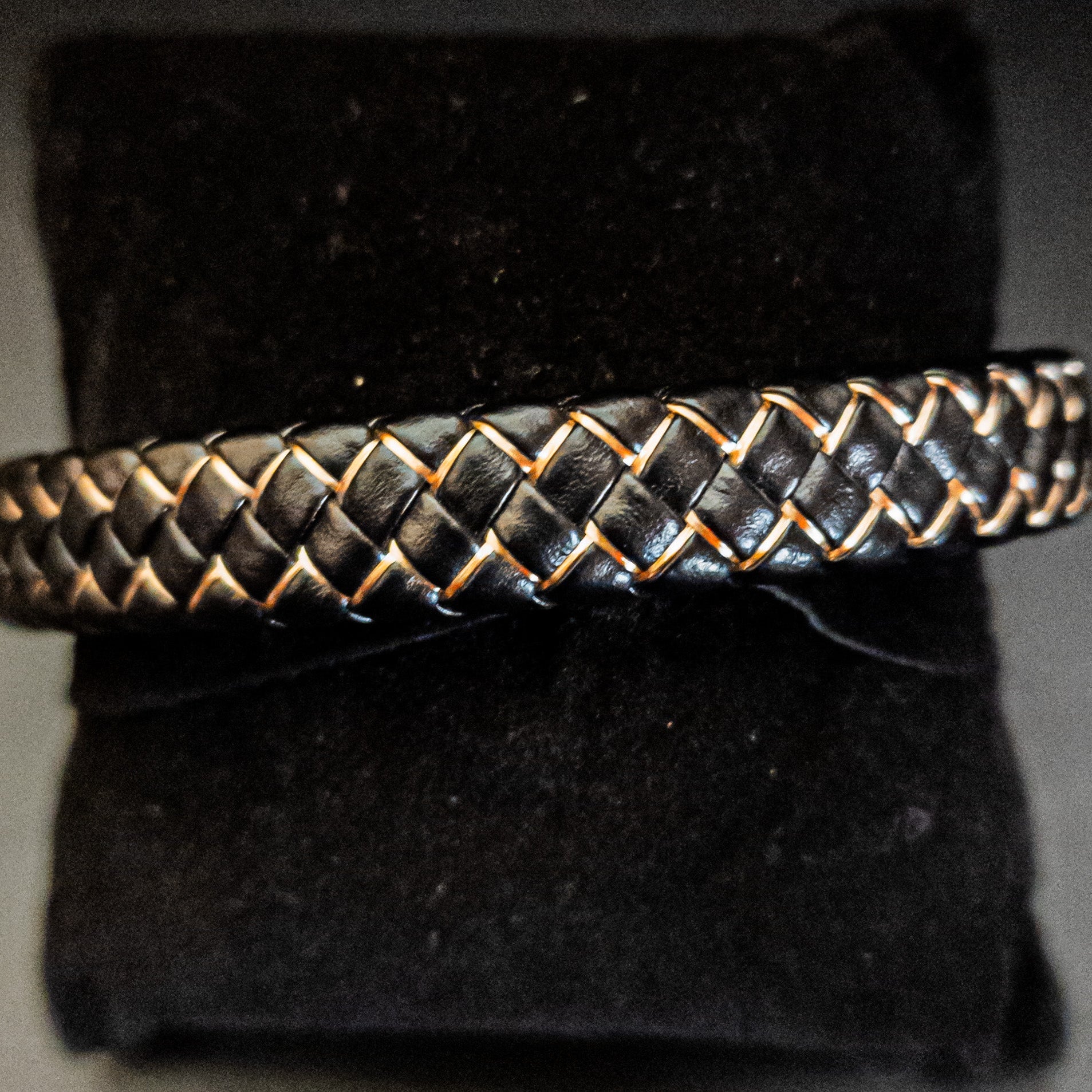Diamond Tuck Design Braided Bracelet with Magnetic Closure