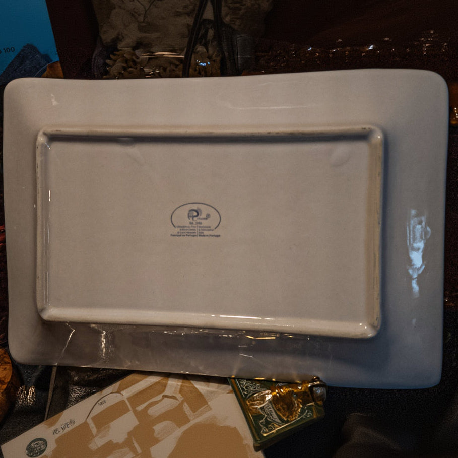 White Ceramic Serving Tray Made In Portugal