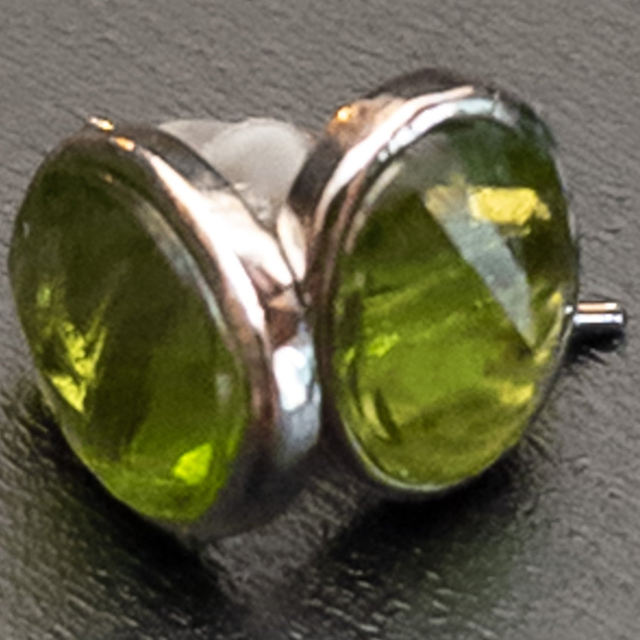 Faux Peridot Crystal Stud Earrings