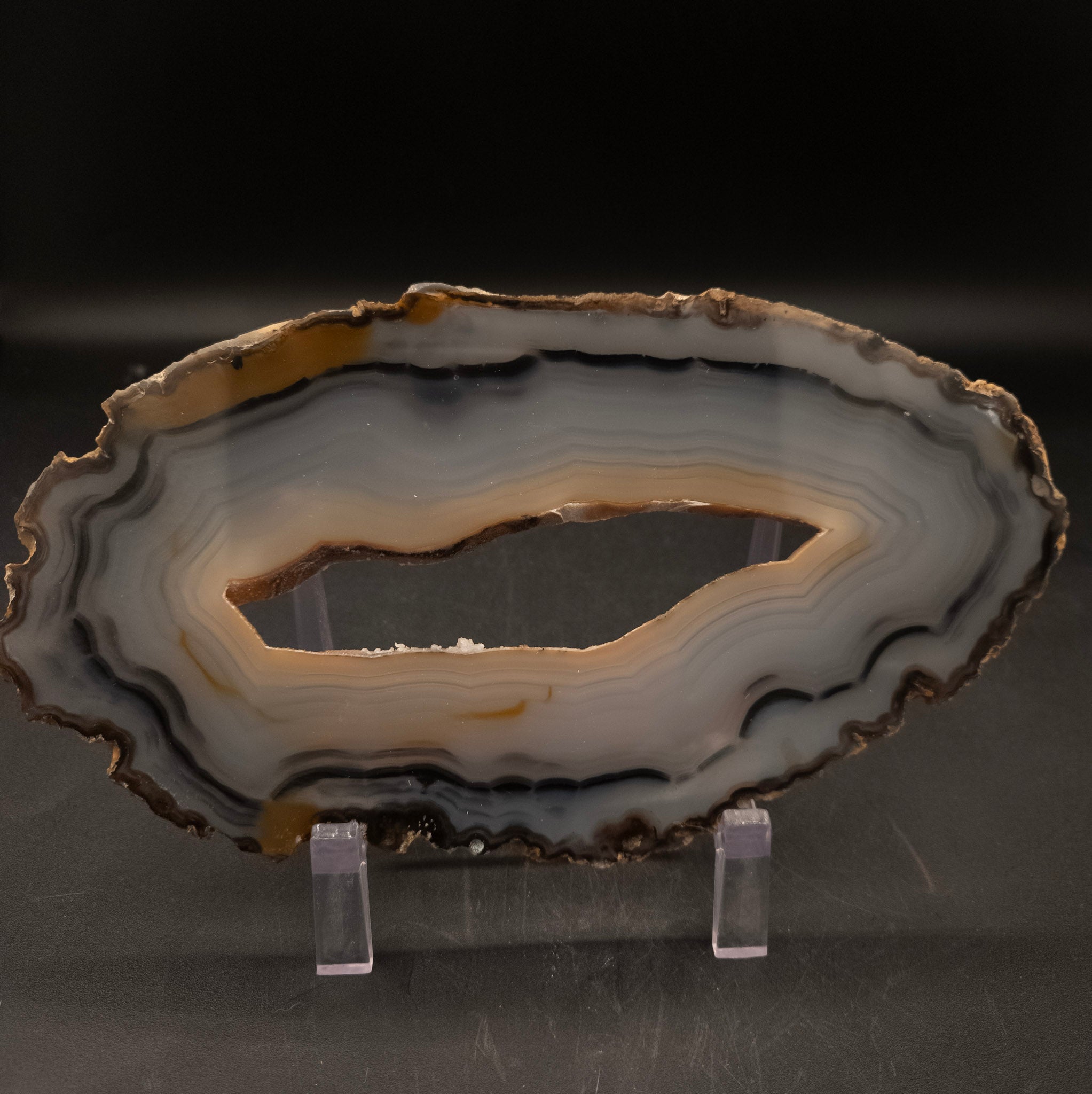 Polished Agate Geode Slice from Brazil