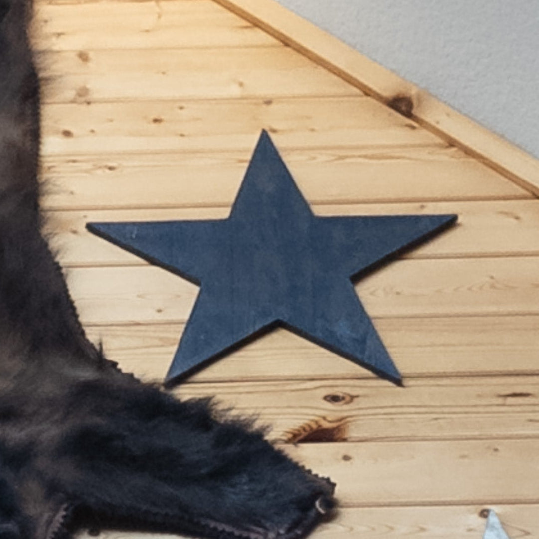 Rustic Barn Style Five-Point Wooden Washed Star Wall Hanging Decor