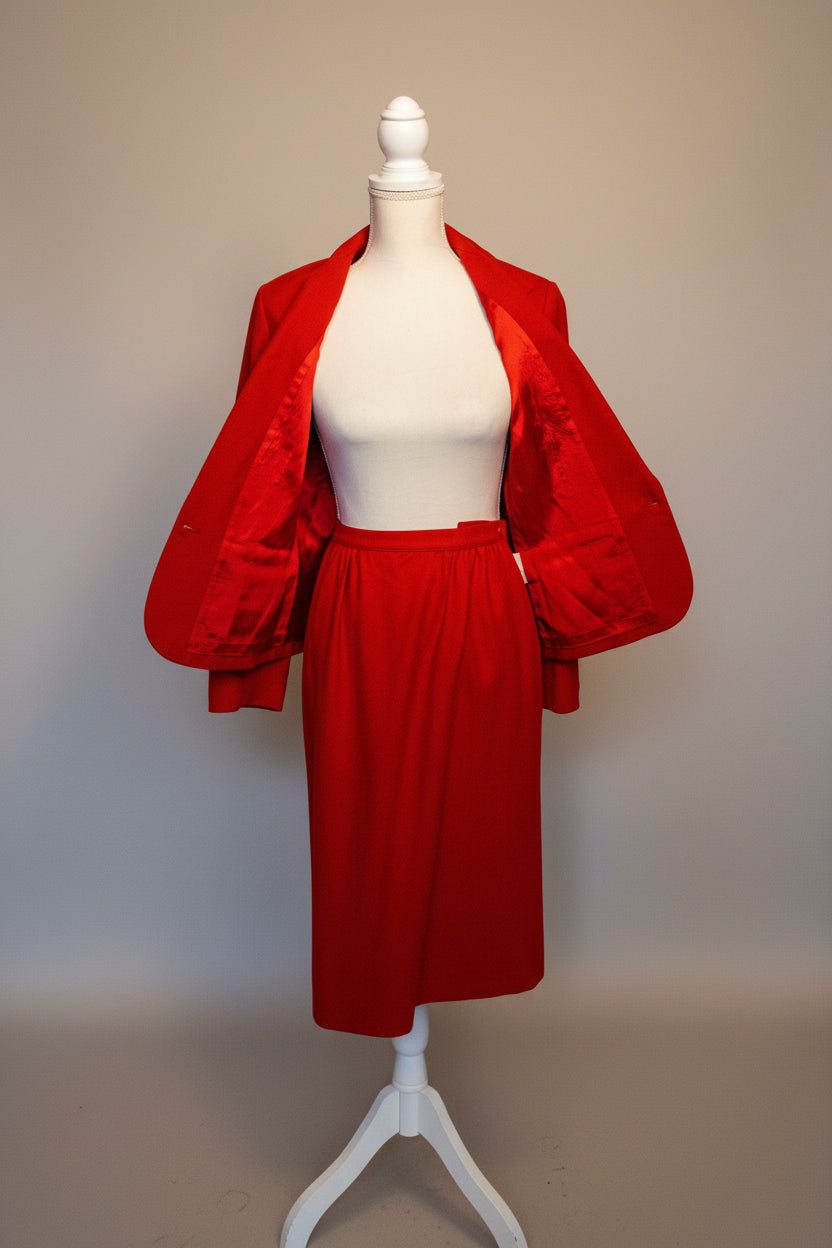 Vintage Pendleton Red Women's Wool Skirt Suit -Size 8