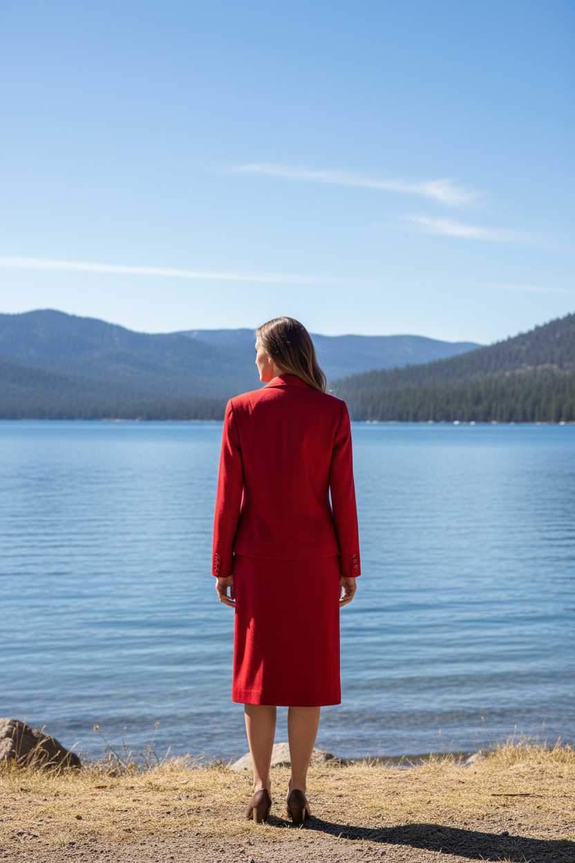 Vintage Pendleton Red Women's Wool Skirt Suit -Size 8