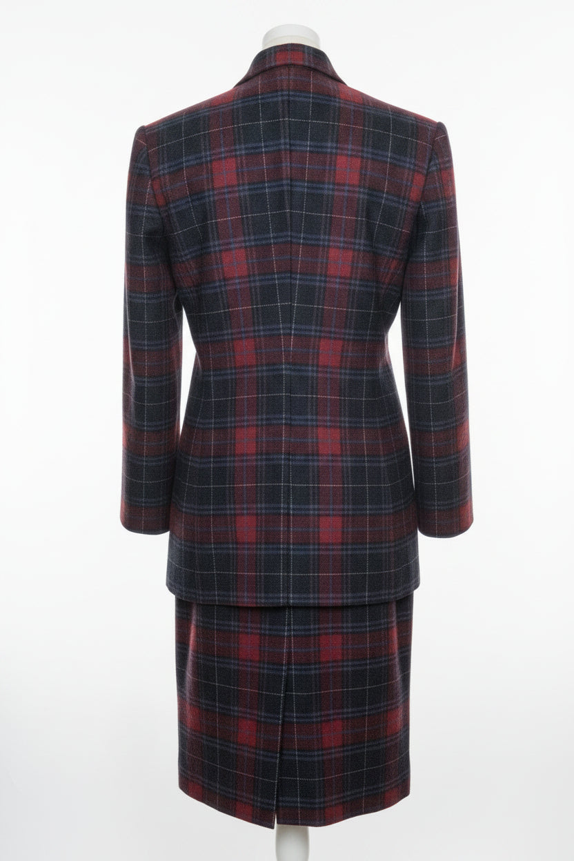 Vintage Pendleton Wool Plaid Skirt Suit Women's Size 12 with Lined Blazer and Skirt