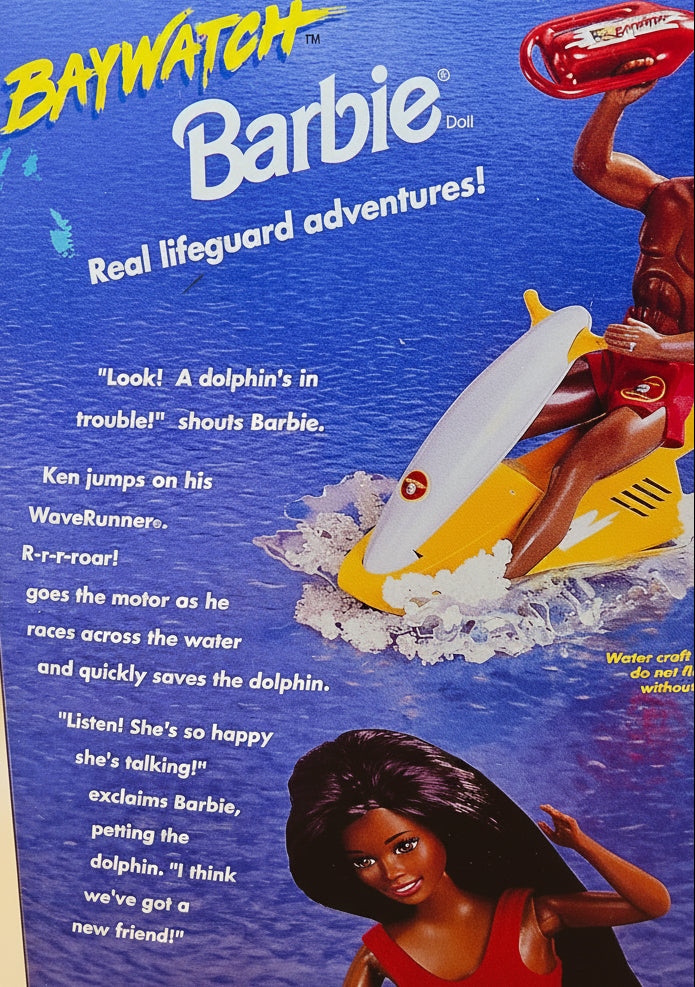 1999 Baywatch Lifeguard Barbie with Dolphin and Accessories