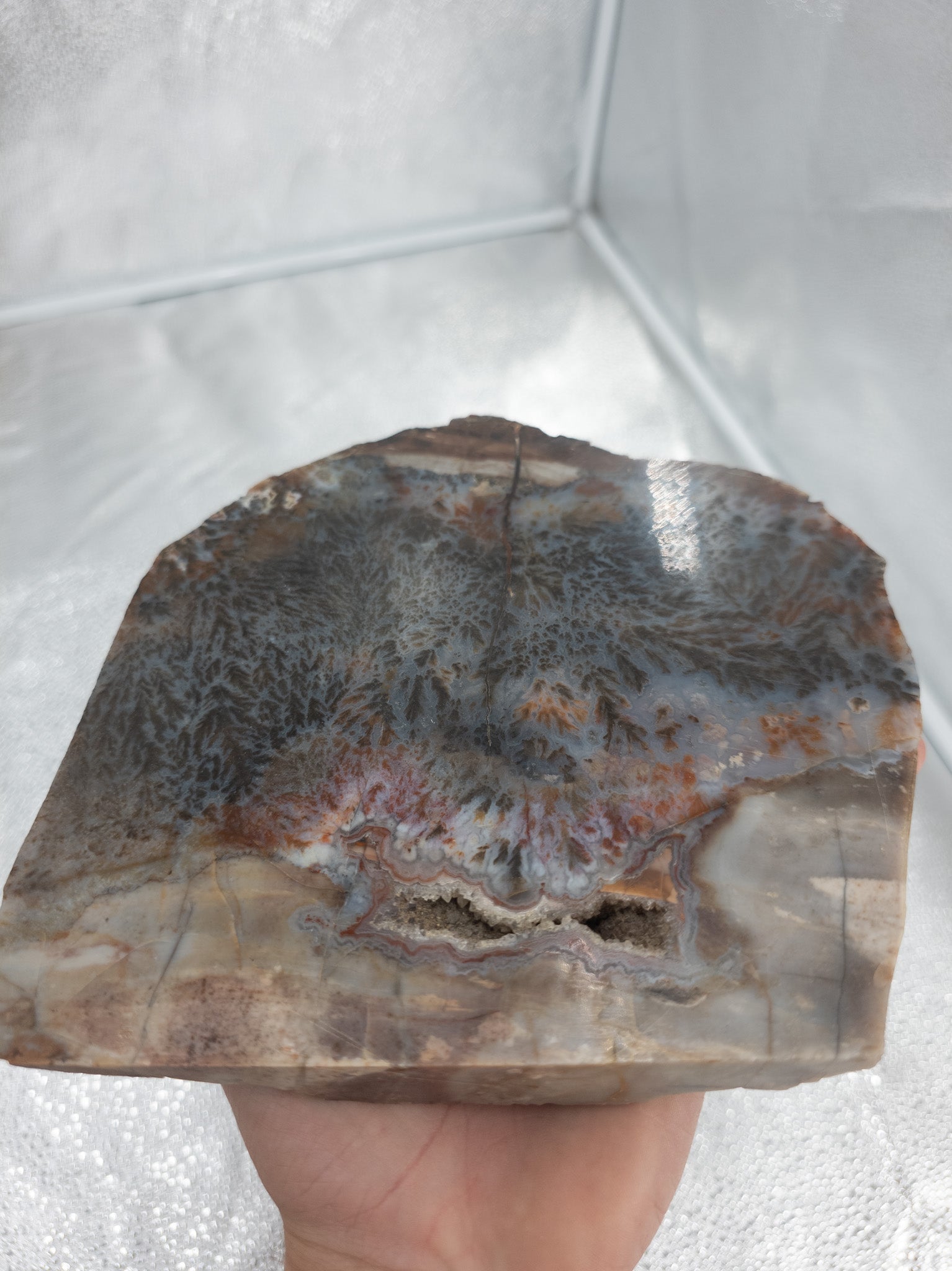 Plum Agate with Druzy Pockets - 7.1 in, Oregon