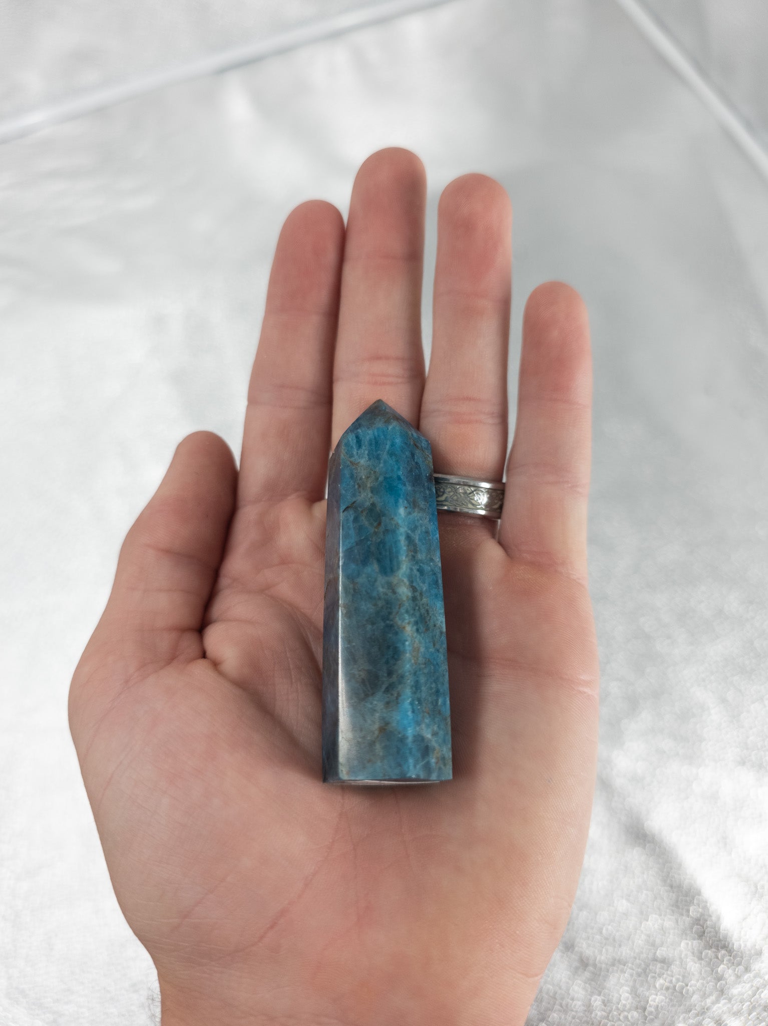Blue Apatite Crystal Tower