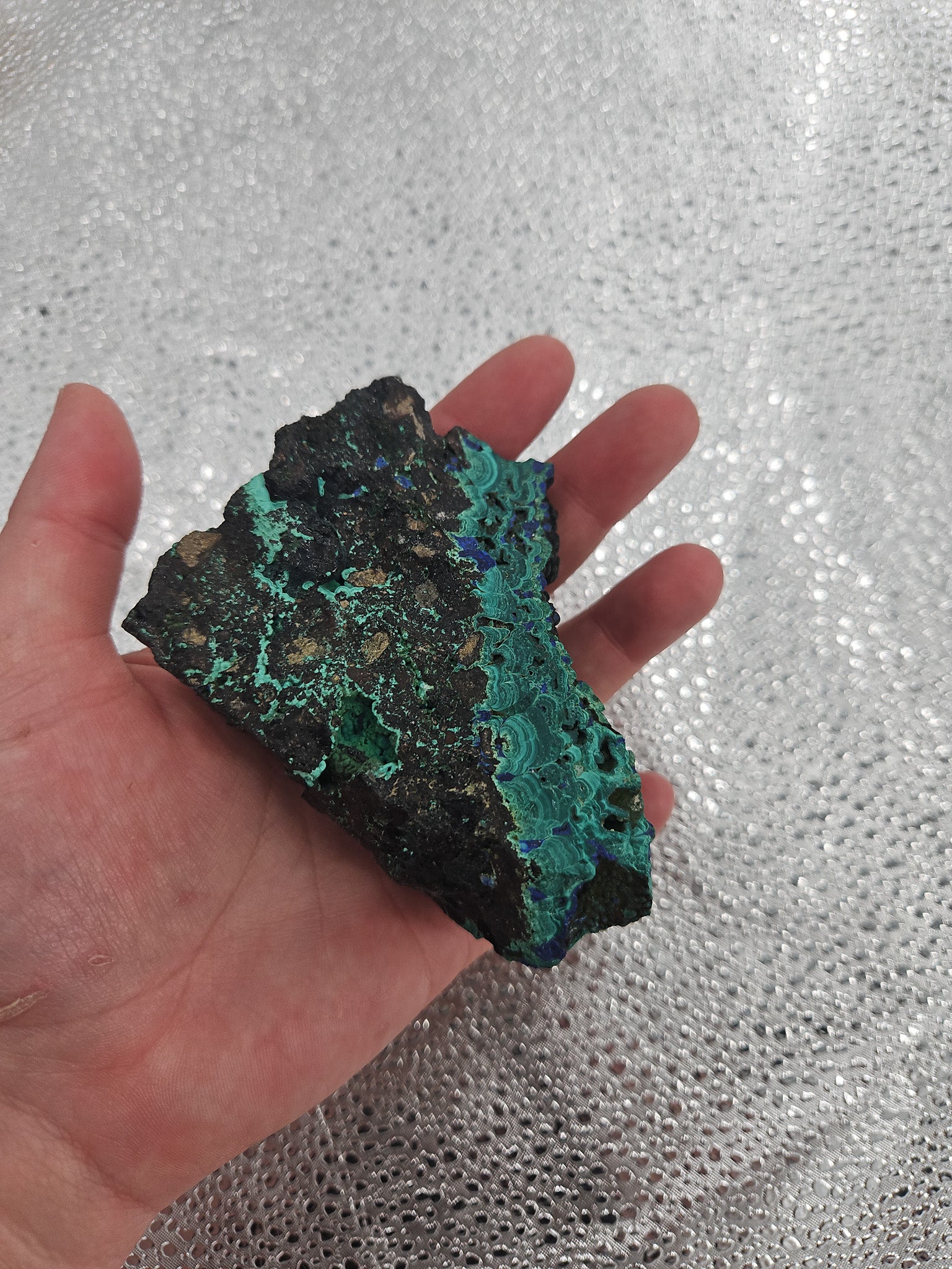 Malachite Azurite Crystal - 4 x 2 in, DR Congo