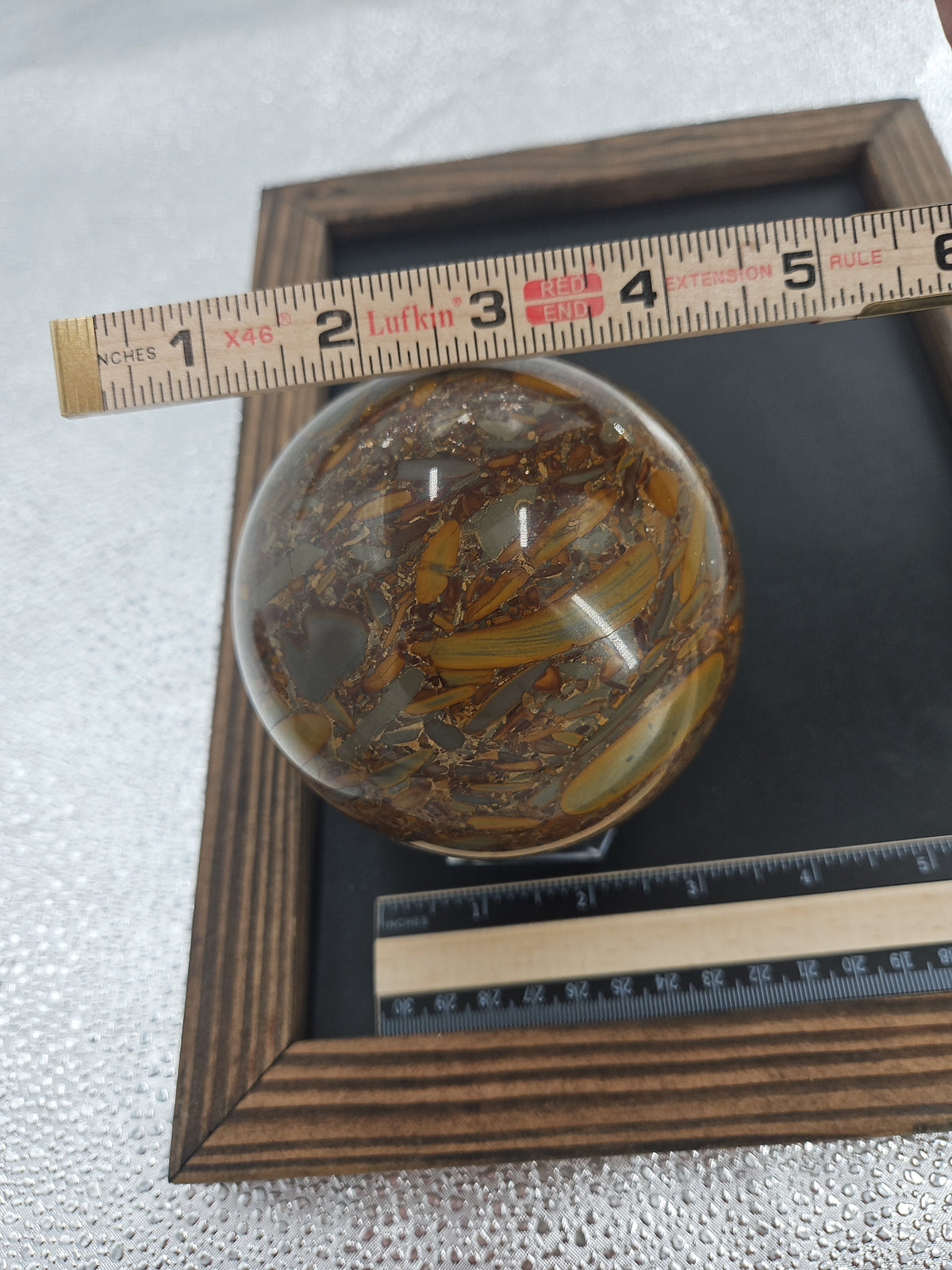 Bamboo Jasper Sphere - 12 in Circumference