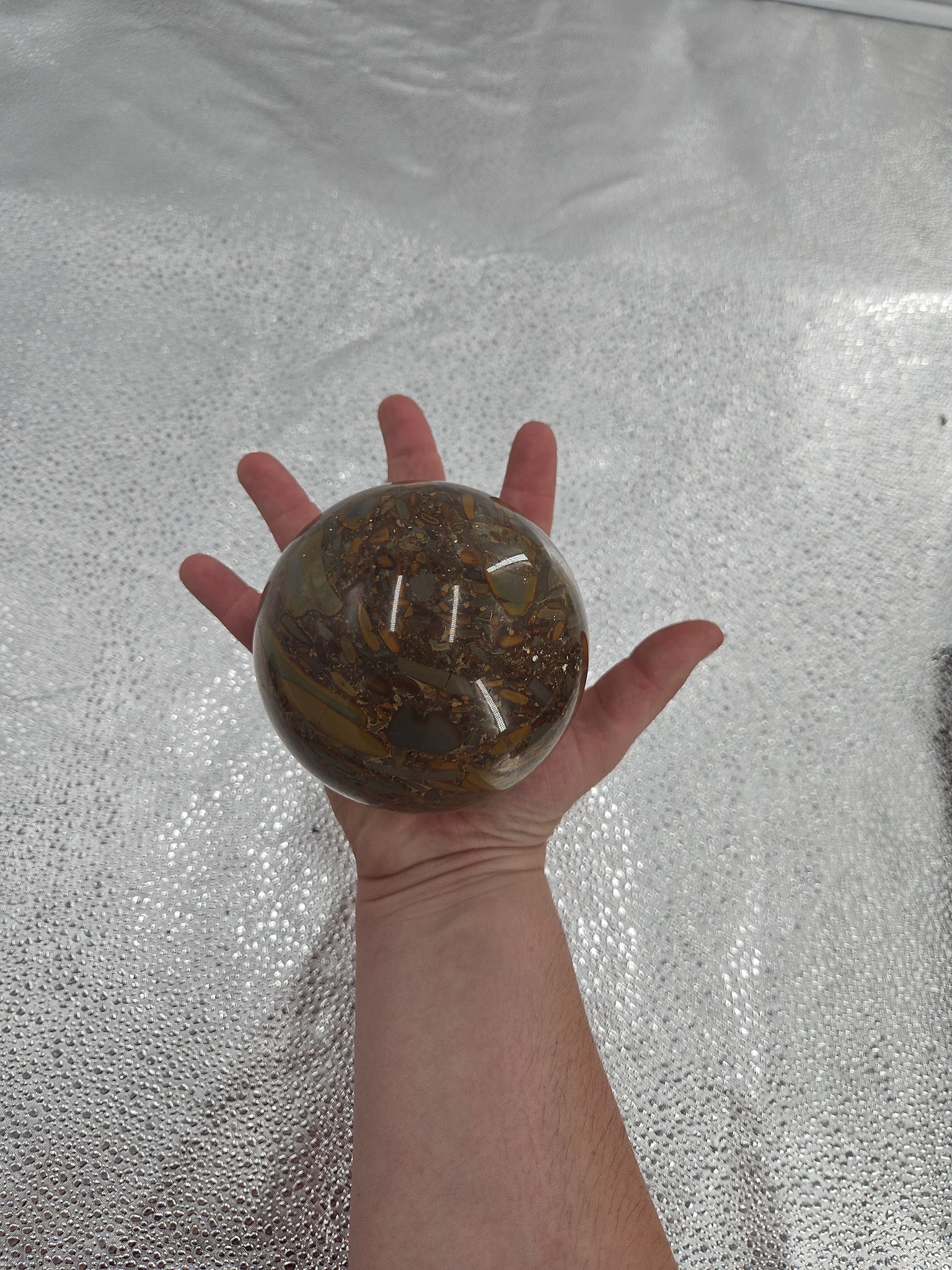Bamboo Jasper Sphere - 12 in Circumference