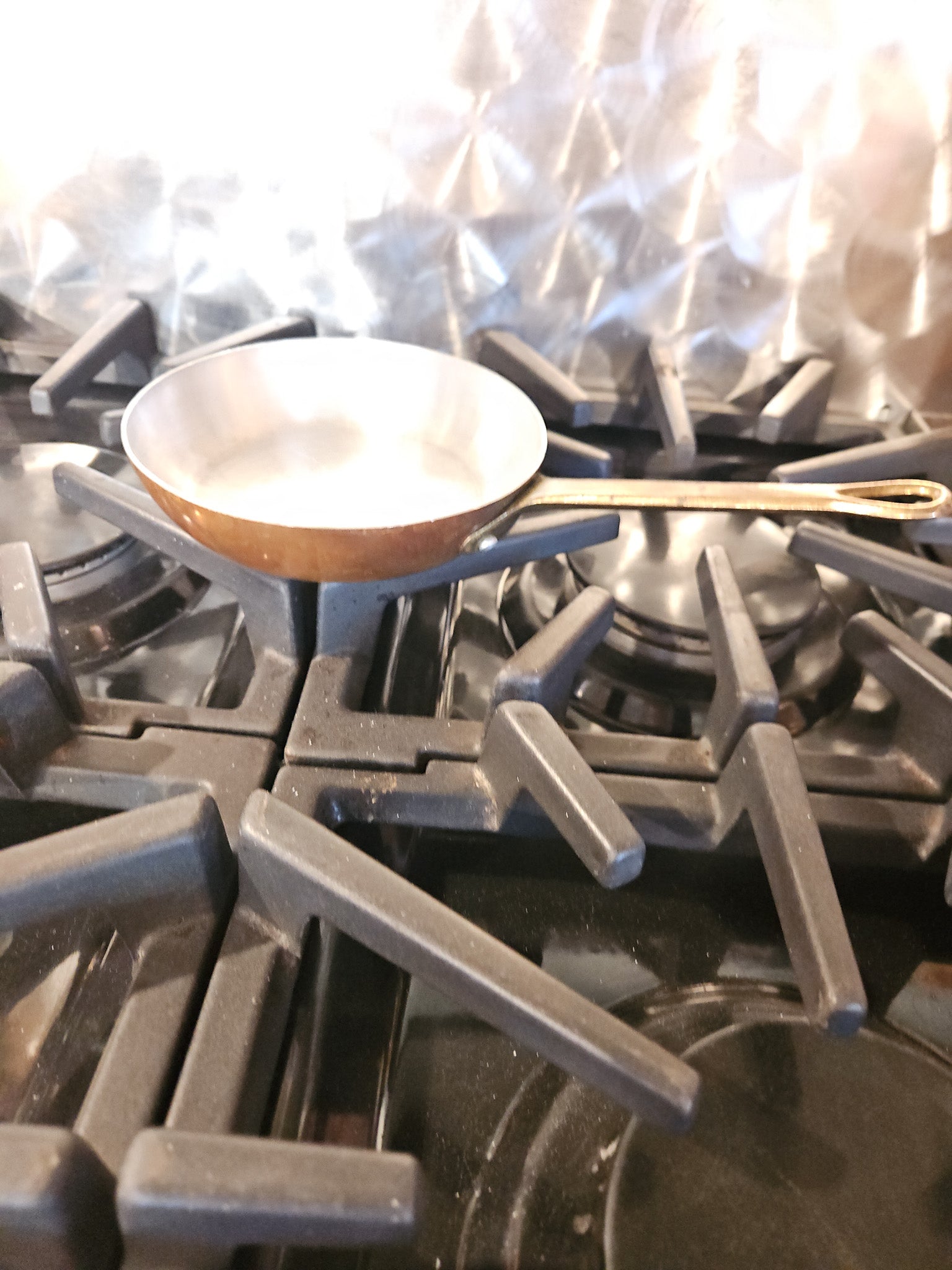 Vintage French Copper Cookware set (4-piece) - Vintage Mini Copper Pots and Pans / Tin - lined / Brass handles - William Sonoma Purchase