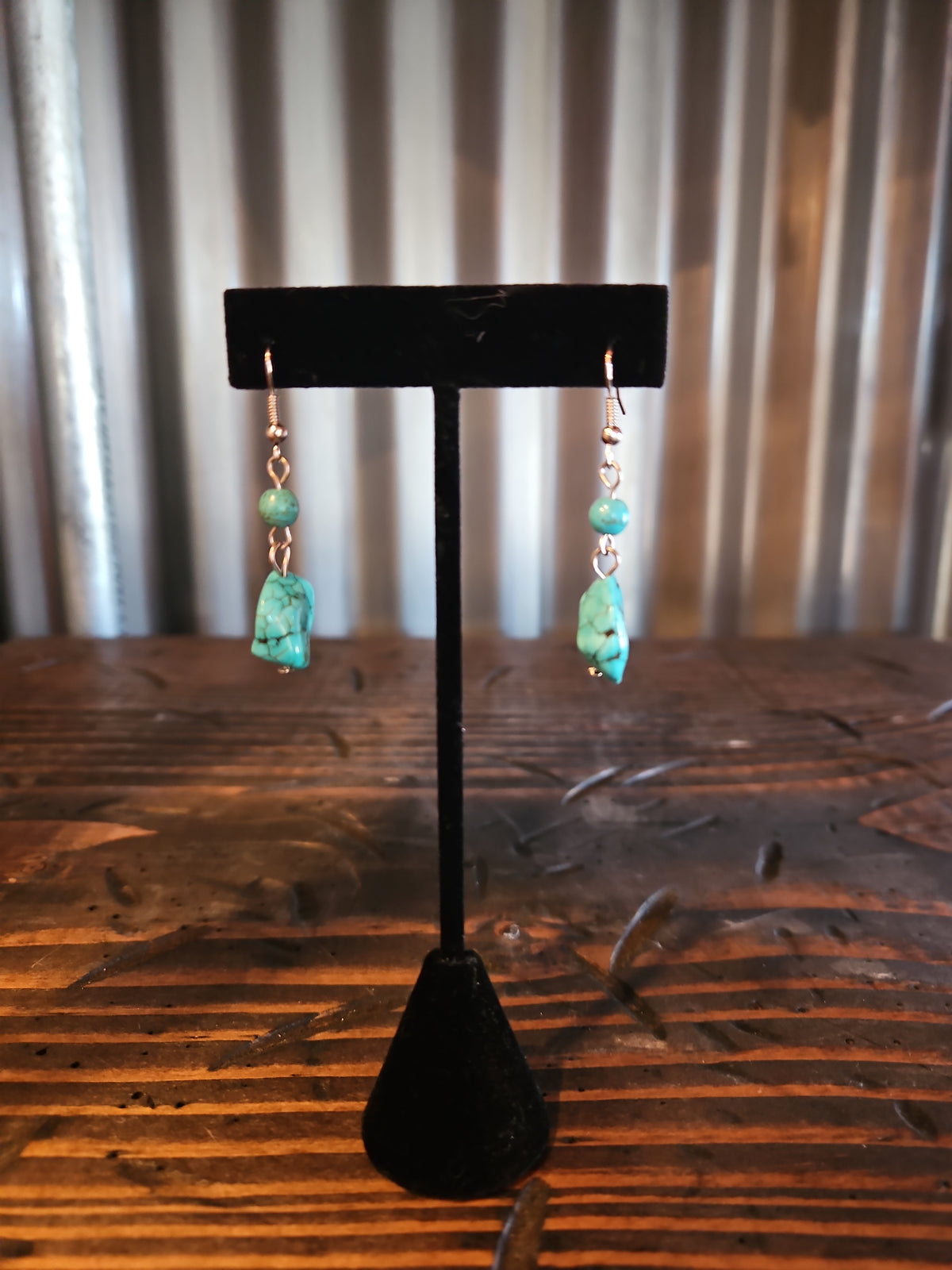 Faux Turquoise Dangle Earrings