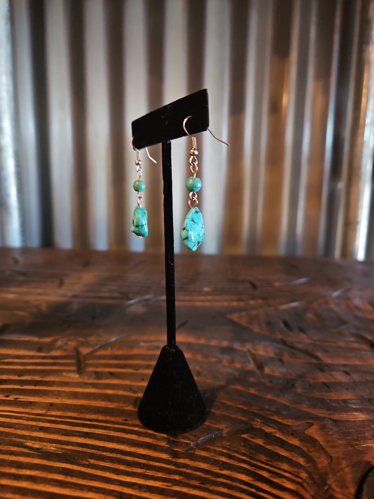 Faux Turquoise Dangle Earrings