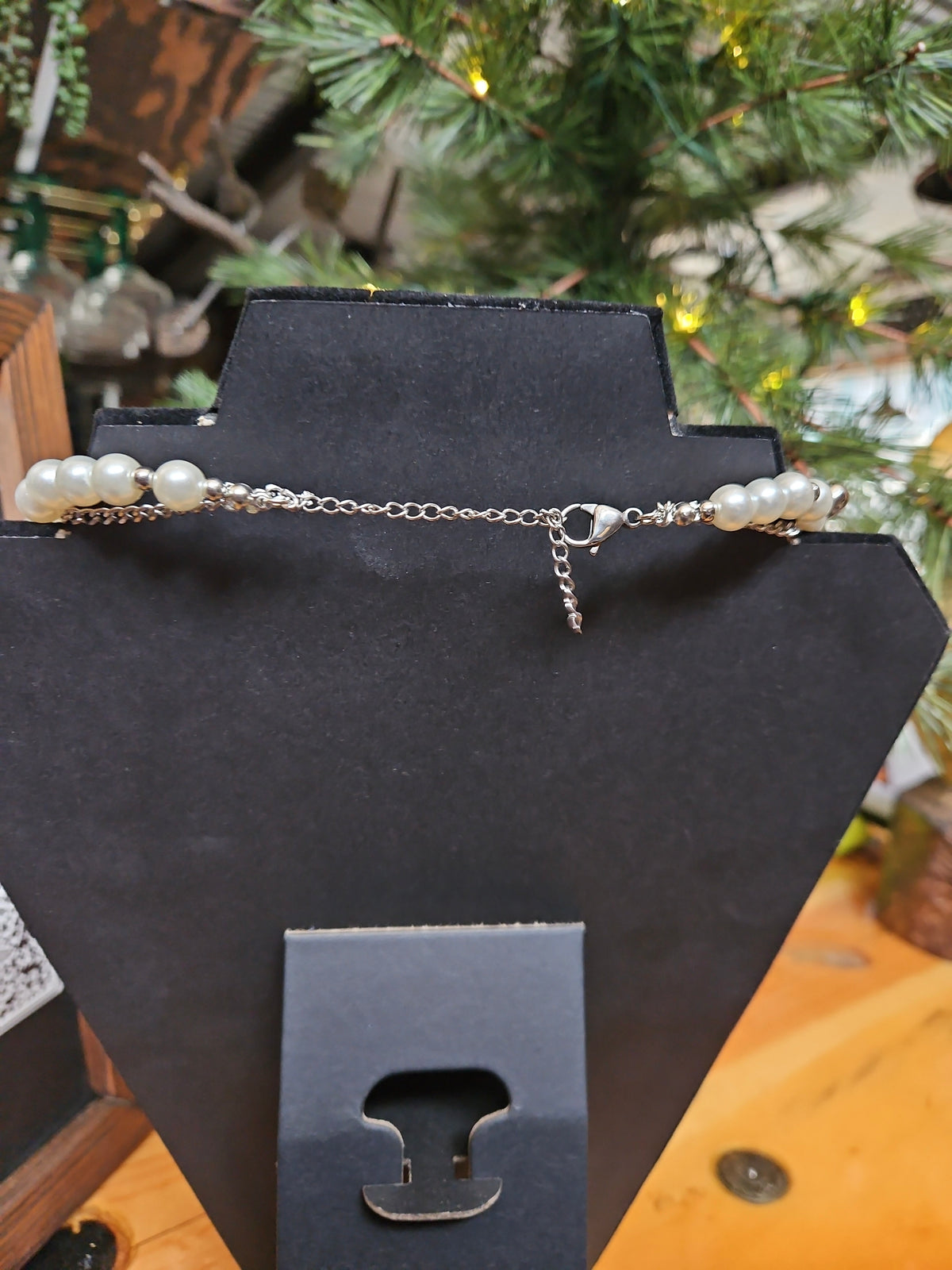 Layered Pearl & Silver-Tone Cross Necklace with Jesus Pendant