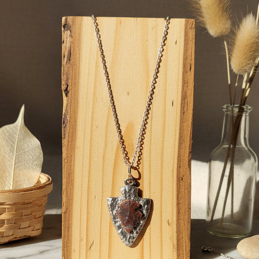 Genuine Stone Arrowhead Pendant Necklace